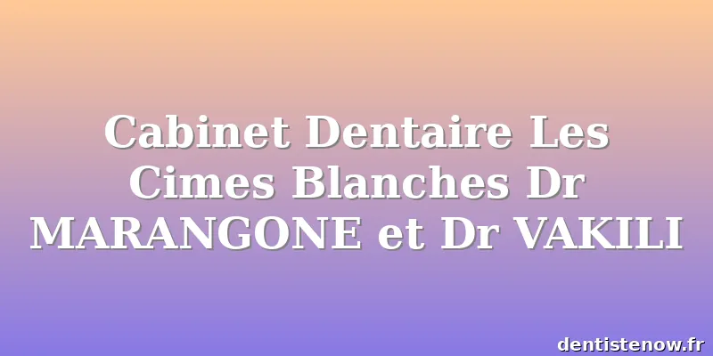 Cabinet Dentaire Les Cimes Blanches Dr MARANGONE et Dr VAKILI